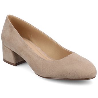Journee Medium and Wide Width Saarii Women's Slip-On Block Heel Pumps