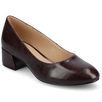 Journee Medium and Wide Width Saarii Women's Slip-On Block Heel Pumps