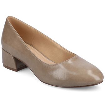 Journee Medium and Wide Width Saarii Women's Slip-On Block Heel Pumps