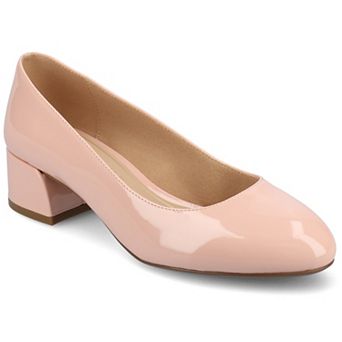 Journee Medium and Wide Width Saarii Women's Slip-On Block Heel Pumps