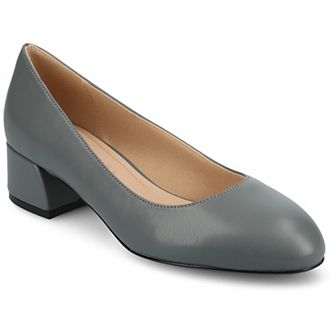 Journee Medium and Wide Width Saarii Women's Slip-On Block Heel Pumps