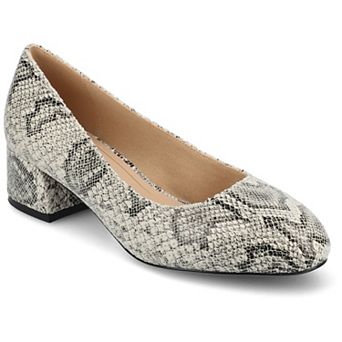 Journee Medium and Wide Width Saarii Women's Slip-On Block Heel Pumps