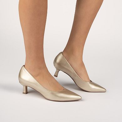 Journee Pammie Medium and Wide Width Women's Slip-On Kitten Heel Pumps