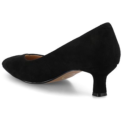 Journee Pammie Medium and Wide Width Women's Slip-On Kitten Heel Pumps