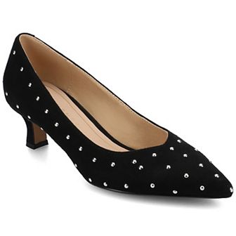Journee Pammie Medium and Wide Width Women's Slip-On Kitten Heel Pumps