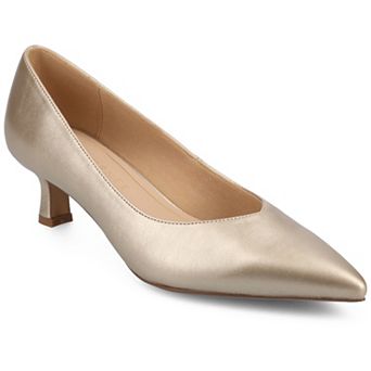 Journee Pammie Medium and Wide Width Women's Slip-On Kitten Heel Pumps