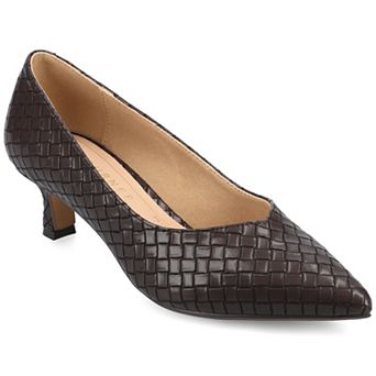 Journee Pammie Medium and Wide Width Women's Slip-On Kitten Heel Pumps