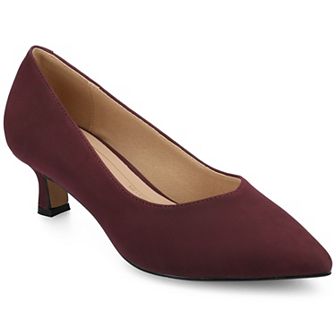 Journee Pammie Medium and Wide Width Women's Slip-On Kitten Heel Pumps