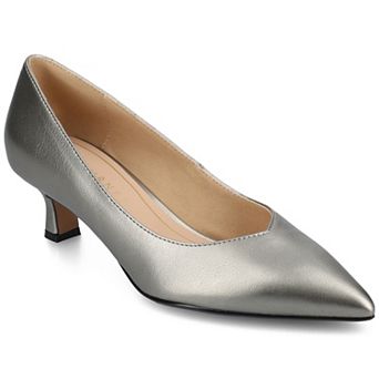 Journee Pammie Medium and Wide Width Women's Slip-On Kitten Heel Pumps