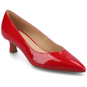 Journee Pammie Medium and Wide Width Women's Slip-On Kitten Heel Pumps