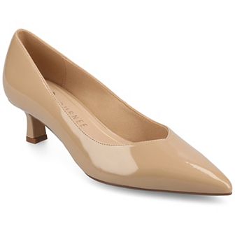 Journee Pammie Medium and Wide Width Women's Slip-On Kitten Heel Pumps