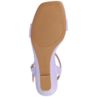 Journee Clayr Women's Ankle Strap Wedge Sandals