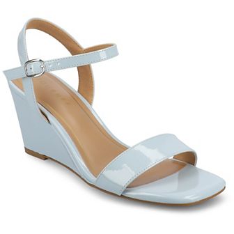 Journee Clayr Women's Ankle Strap Wedge Heels