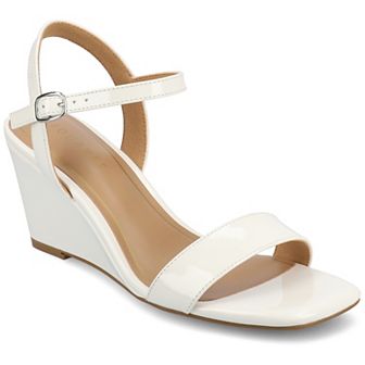 Journee Clayr Women's Ankle Strap Wedge Heels