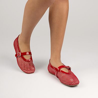 Journee Casha Women's Mesh Slip-On Square Toe Flats