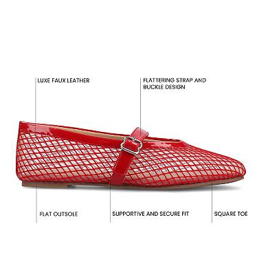 Journee Casha Women's Mesh Slip-On Square Toe Flats