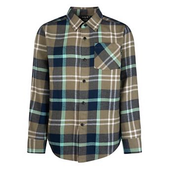 Boys 8-20 Hurley Long Sleeve Collared Flannel Top
