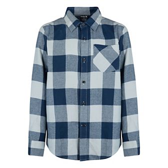 Boys 8-20 Hurley Long Sleeve Collared Flannel Top