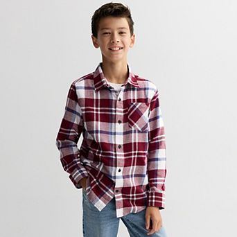 Boys 8-20 Hurley Long Sleeve Collared Flannel Top