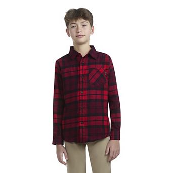 Boys 8-20 Hurley Long Sleeve Collared Flannel Top