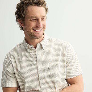 Men's Sonoma Goods For Life® Seersucker Short Sleeve Shirt