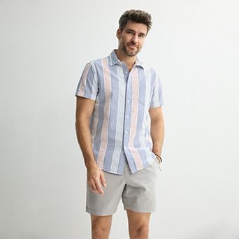 Men's Sonoma Goods For Life® Seersucker Short Sleeve Shirt