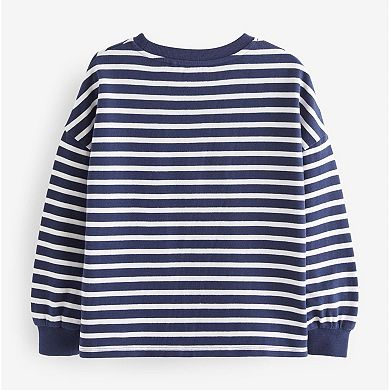 Girls 4-12 NEXT Long Sleeve Stripe Heart Top
