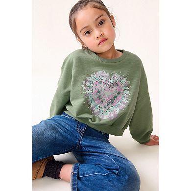 Girls 4-12 NEXT Long Sleeve Heart Print Top