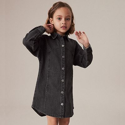 Next girls denim dress best sale