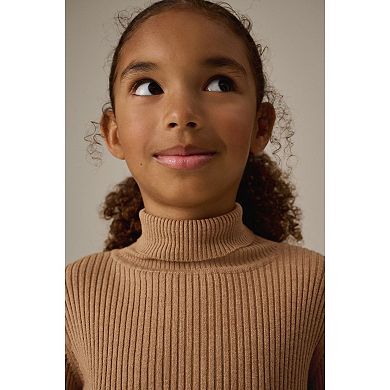 Girls 4-12 NEXT Tan Roll Neck Top