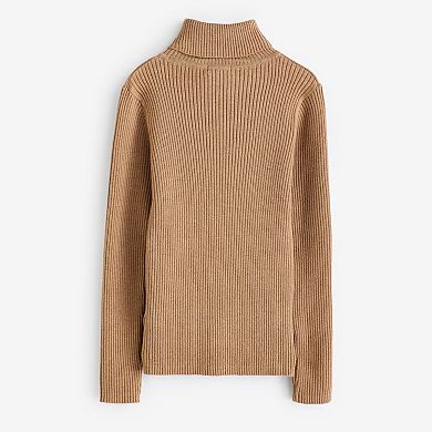 Girls 4-12 NEXT Tan Roll Neck Top