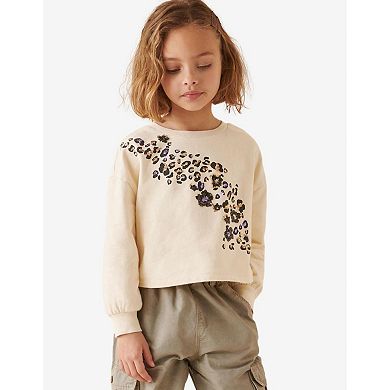 Girls 4-12 NEXT Long Sleeve Leopard Print Top