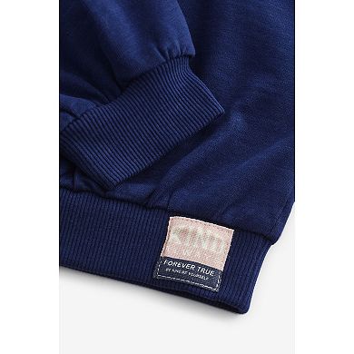 Girls 4-12 NEXT Blue Cropped Varsity Sweat