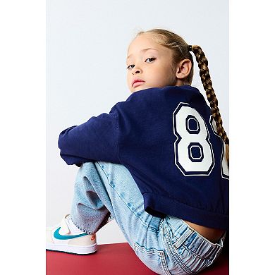 Girls 4-12 NEXT Blue Cropped Varsity Sweat