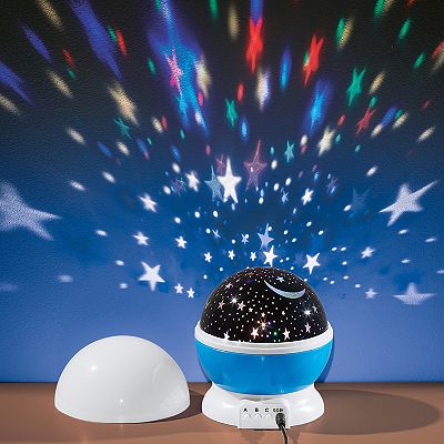 Collections Etc Night Light Rotating Star Projector With Usb Port
