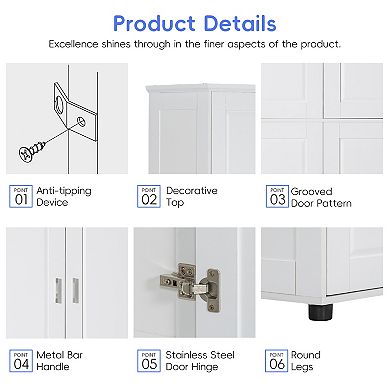 Merax Bathroom Floor Storage Cabinet