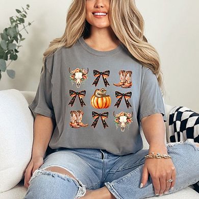 Coquette Western Halloween Chart Garment Dyed Tees