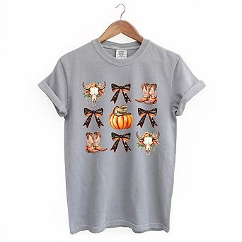 Coquette Western Halloween Chart Garment Dyed Tees
