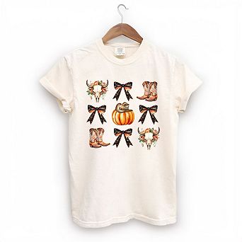 Coquette Western Halloween Chart Garment Dyed Tees