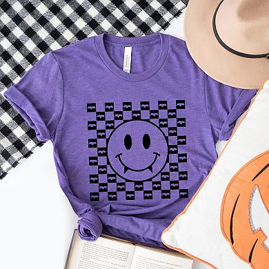 Simply Sage Market Halloween Bat Smiley Face Short Sleeve Tee