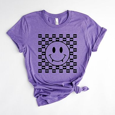 Simply Sage Market Halloween Bat Smiley Face Short Sleeve Tee