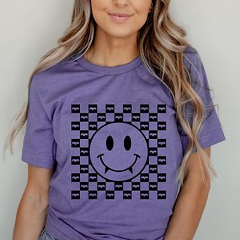 Simply Sage Market Halloween Bat Smiley Face Short Sleeve Tee