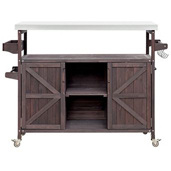 Merax Outdoor Rolling Bar Cart Kitchen Island