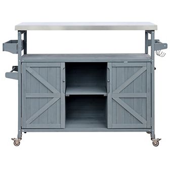 Merax Outdoor Rolling Bar Cart Kitchen Island