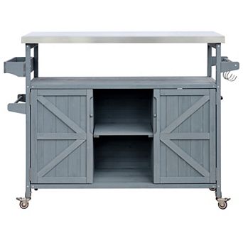 Merax Outdoor Rolling Bar Cart Kitchen Island