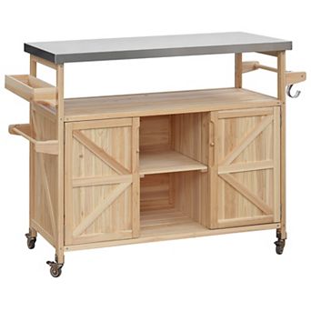 Merax Outdoor Rolling Bar Cart Kitchen Island