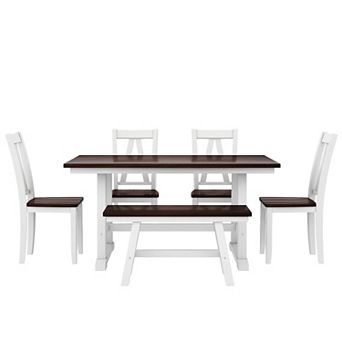 Merax Solid Rubberwood Dining Table Set