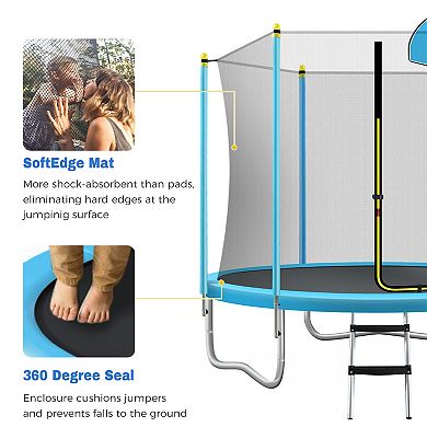 Merax 8ft Trampoline With Basketball Hoop And Ladder