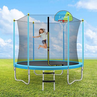 Merax 8ft Trampoline With Basketball Hoop And Ladder