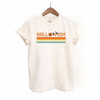 Retro Halloween Stripes Garment Dyed Tees